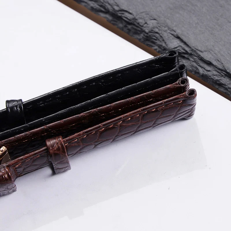 High Quality Double-Sided Crocodile Leather Strap Pin Buckle Butterfly Clasp 18mm 19mm 20mm 21mm 22mm Soft Bracelet Watch Band