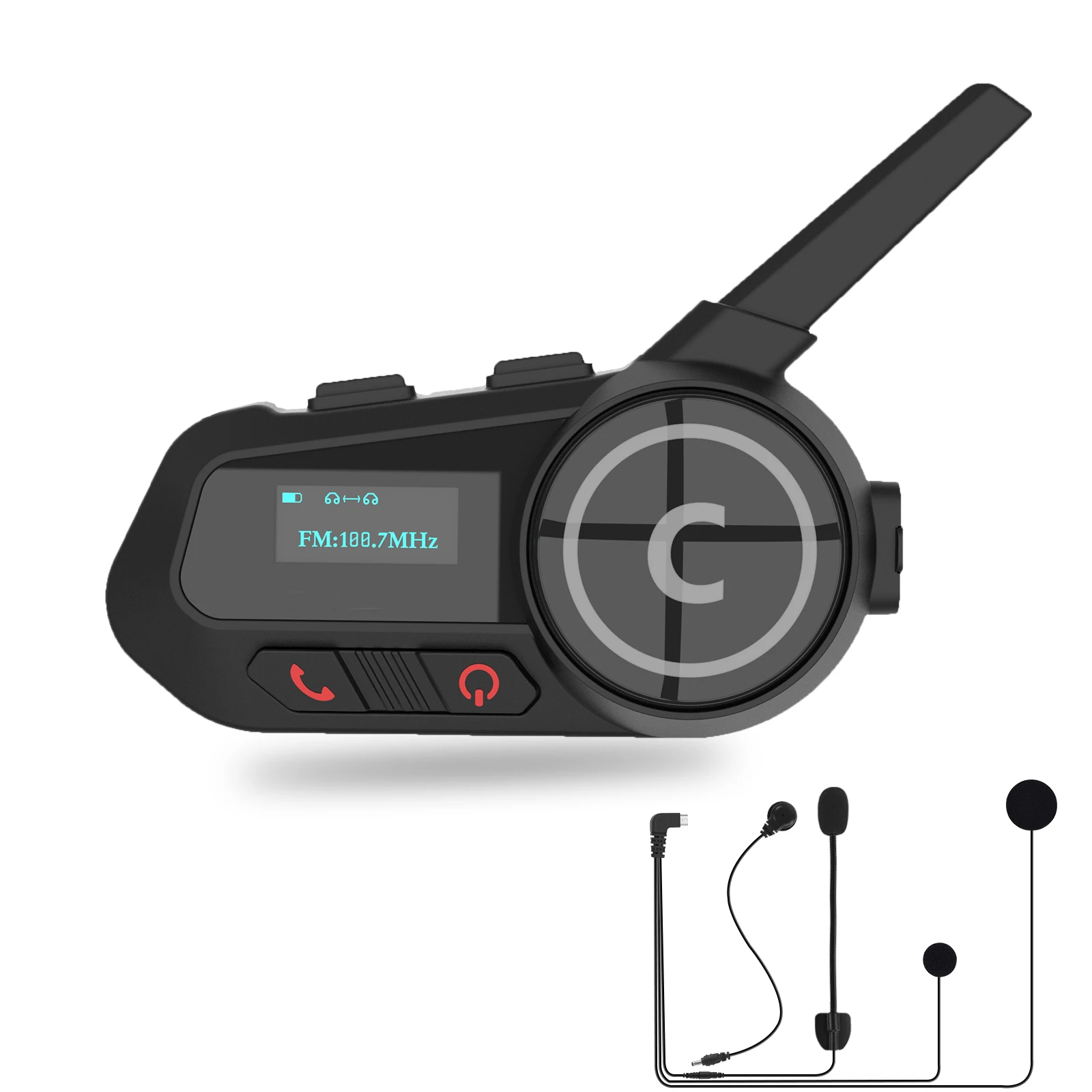 

Мотогарнитура для шлема с дисплеем, водонепроницаемая, с интеркомом на 1200 м, для 6 мотоциклистов, с микрофоном-динамиком 2-в-1