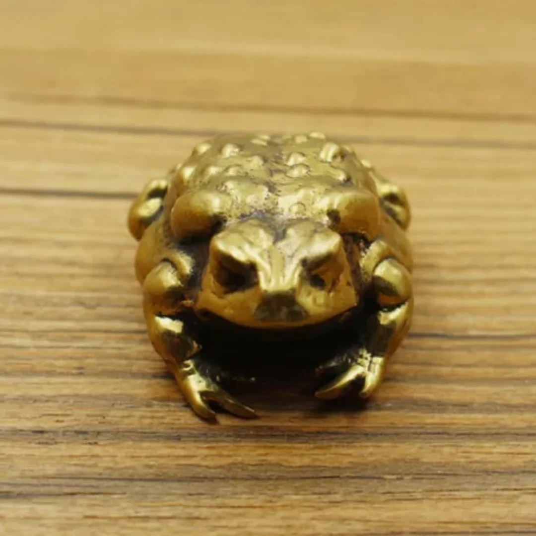 Solid Brass Toad frog Figurine Small Statue Home Ornaments Animal Figurines Gift