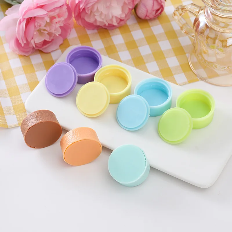 Simulation Mini PVC Cream Cake Tray Model DIY Hand Made Dessert Toys For Doll House Dollhouse Miniature Accessories 10pc/lot