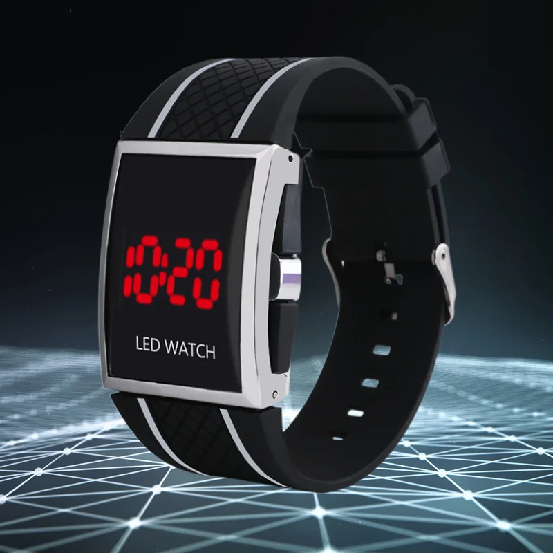 Sports Watch Electronic LED Digital Wristwatch for Men Women Fashion Casual Simple Silicone Waterproof Bracelet Clock