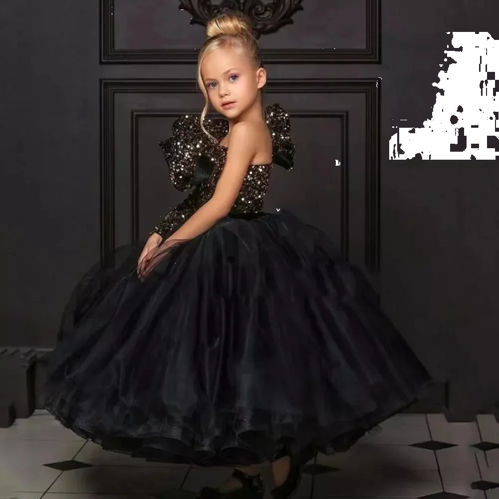 Puffy Princess Dresses Girls Luxurious Wedding Birthday Party Dress For Girls Ball Gown Elegant Party Frock For Wedding Kids