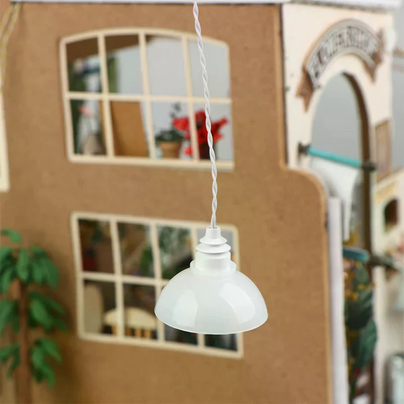 1/12 Dollhouse Simulation LED Chandelier Model Dollhouse Miniature Furniture Decoration Doll House Home Accessories