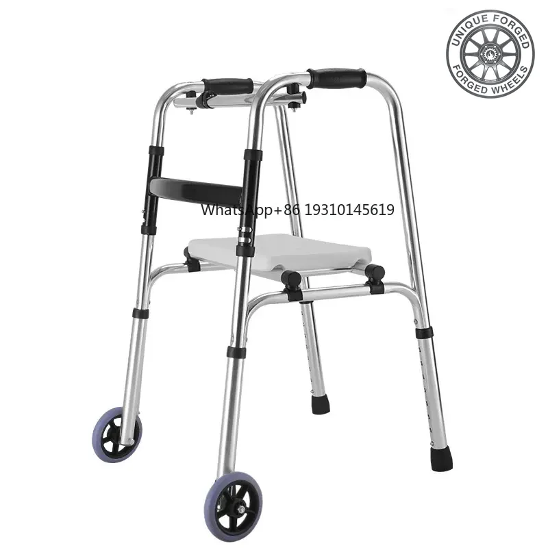 26 style  Portable Foldable Lightweight Medical Walking Aid Transport Chair Rollator Walker With Seat for Disabled