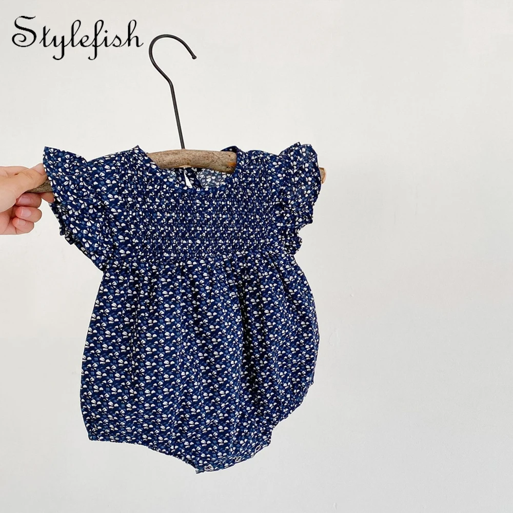 Summer New Product 0-2 Year Old Baby Clothing Girl Baby Dot Flying Sleeves Sweetheart Cute Polka Dot Jumpsuit