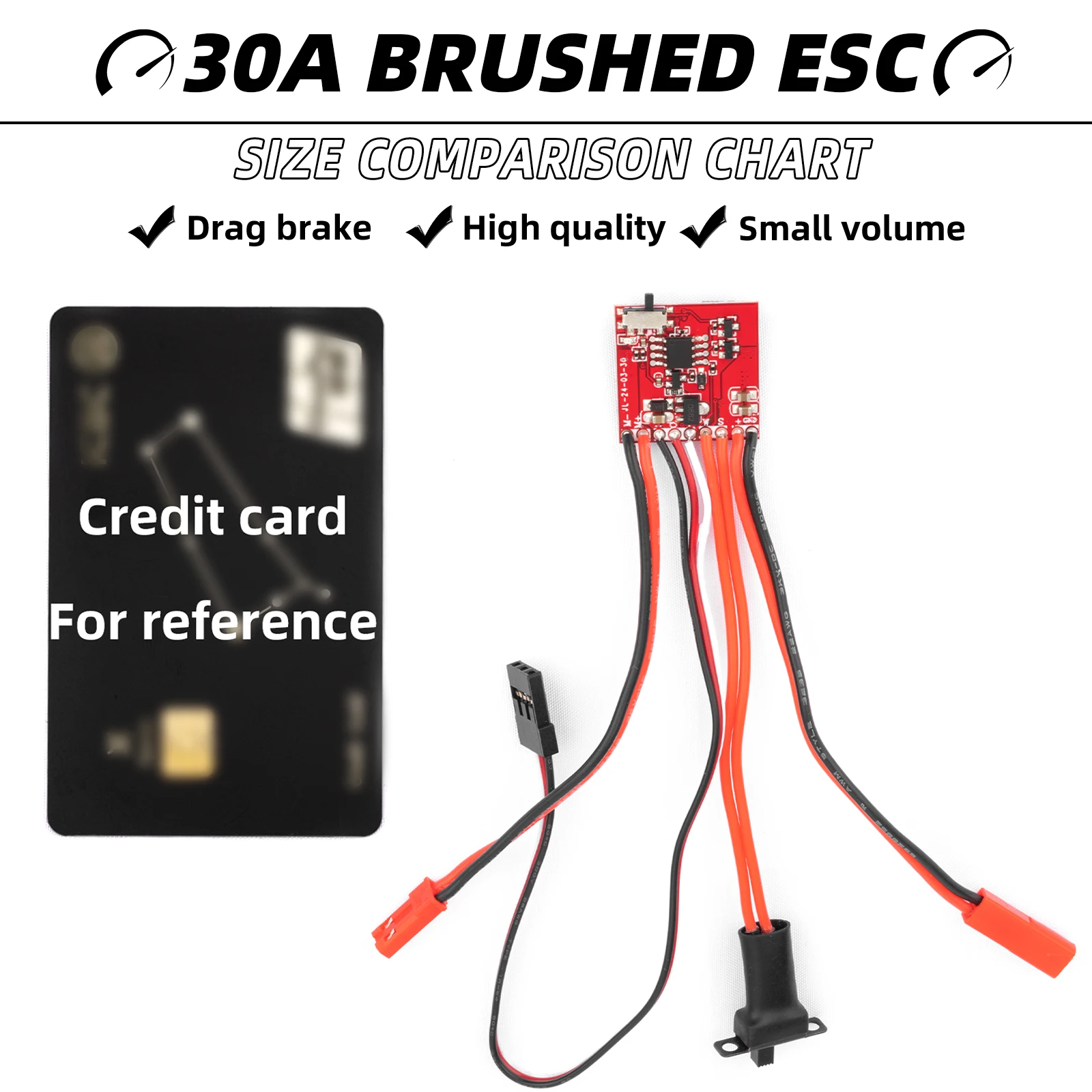 RC Micro ESC 30A Geborsteld ESC RC ESC Elektrische snelheidsregelaar 2S 4 ~ 8v voor DIY Mini 1/16 1/18 1/24 RC Auto Boot Tank met rem