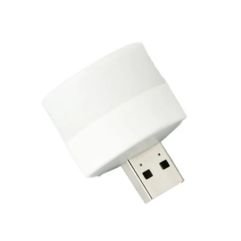 【Estoque quente】 lâmpada de tomada usb computador carregamento de energia móvel usb pequeno livro led proteção para os olhos leitura luz noturna redonda, luz quente