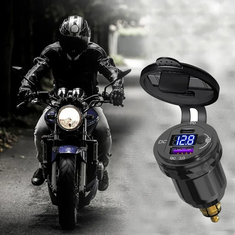 30 واط QC3.0 USB نوع C PD شاحن سريع محول الطاقة Hella DIN التوصيل المقبس لسيارات BMW R1250 1300GS ل Ducati للدراجات النارية انتصار