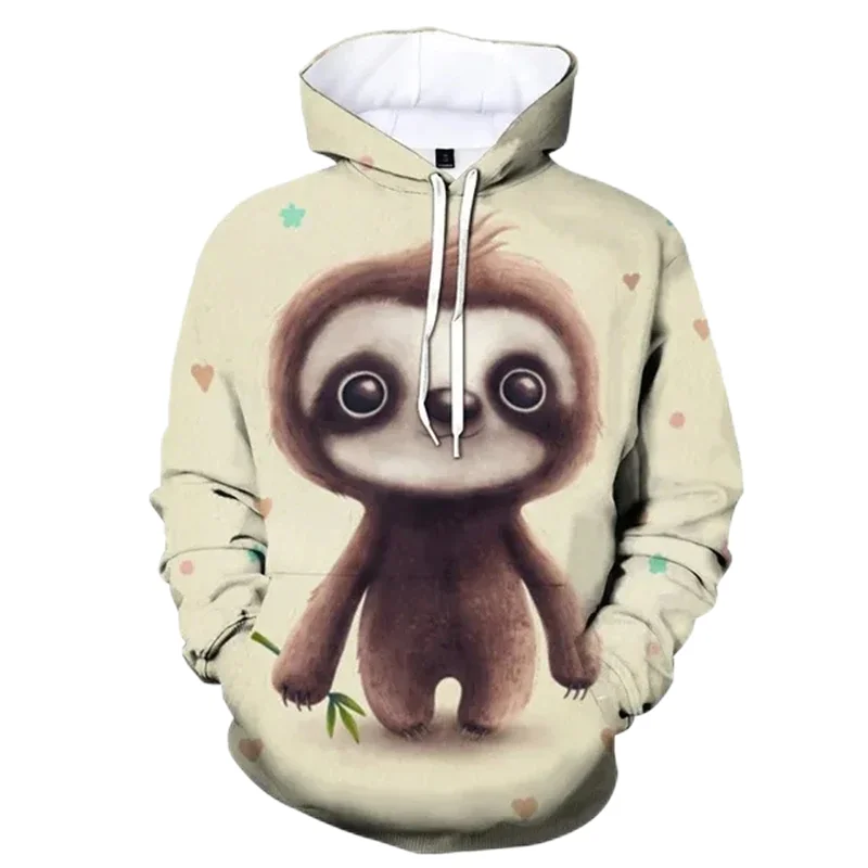 Grappige Dieren Luiaard Grafische Sweatshirts Schattige Bradypod 3d Geprint Hoodies Voor Mannen Kleding Casual Vrouwen Hoody Streetwear Kid Tops