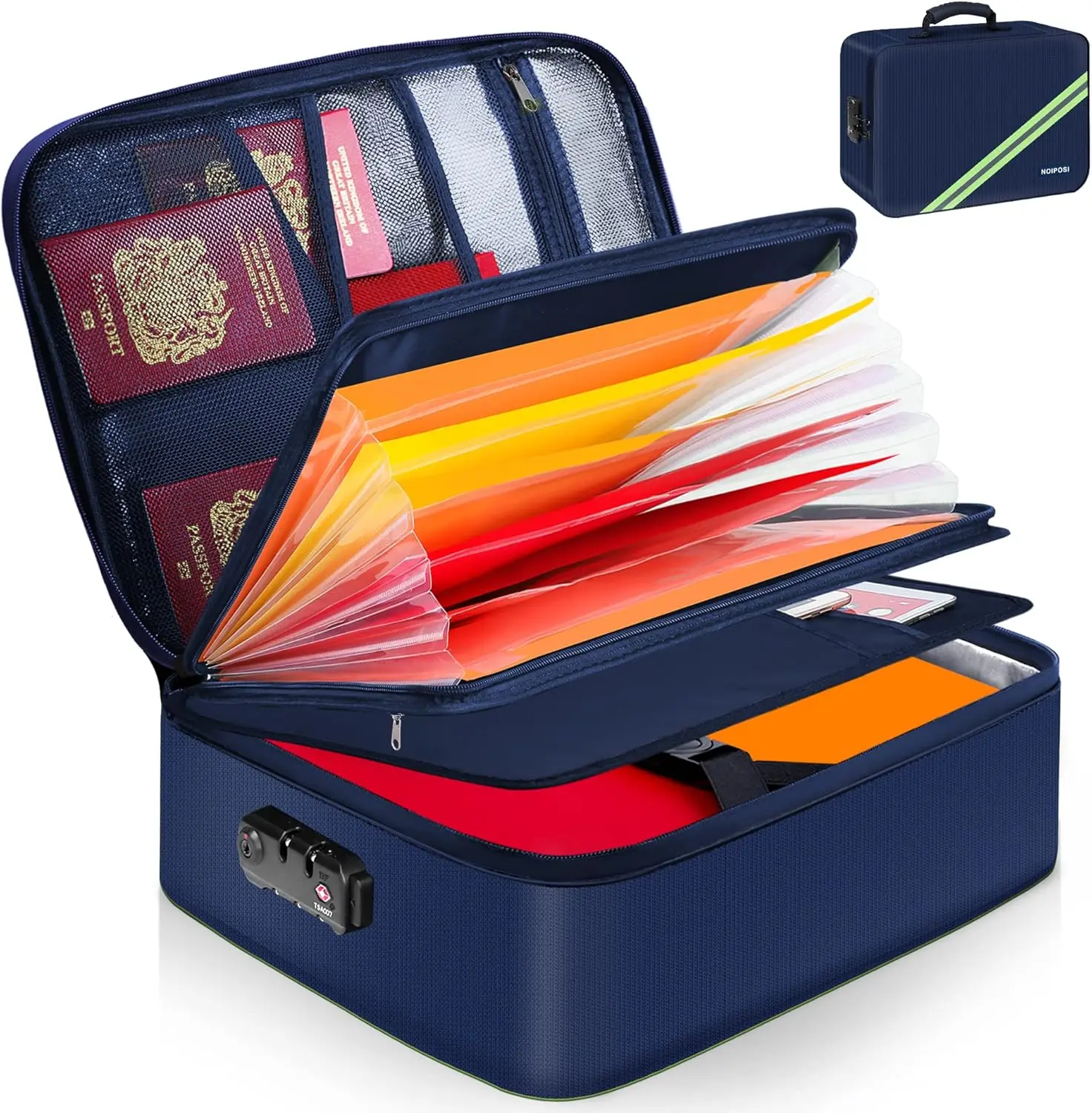 

5200 ° Термоизолированный водонепроницаемый огнестойкий ящик для документов F Heat, портативное хранилище для важных файлов, синий