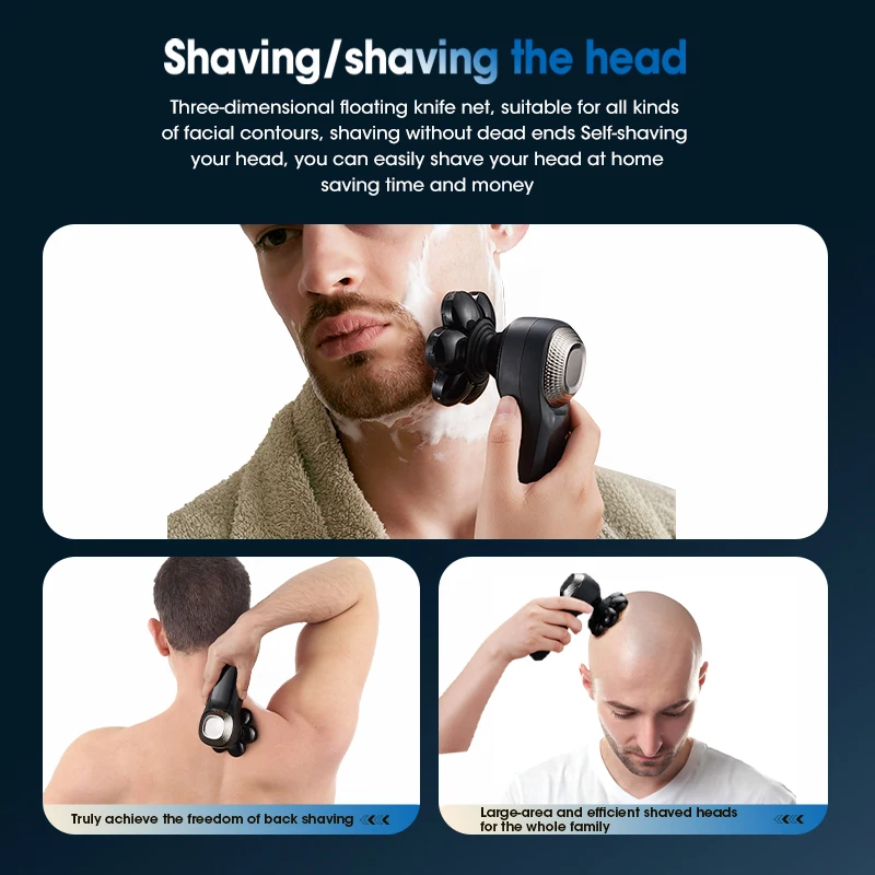 Electric shaver Men's body hair back hair trimmer 6 in 1 multi-functional beard knife hair clipper bald head machine