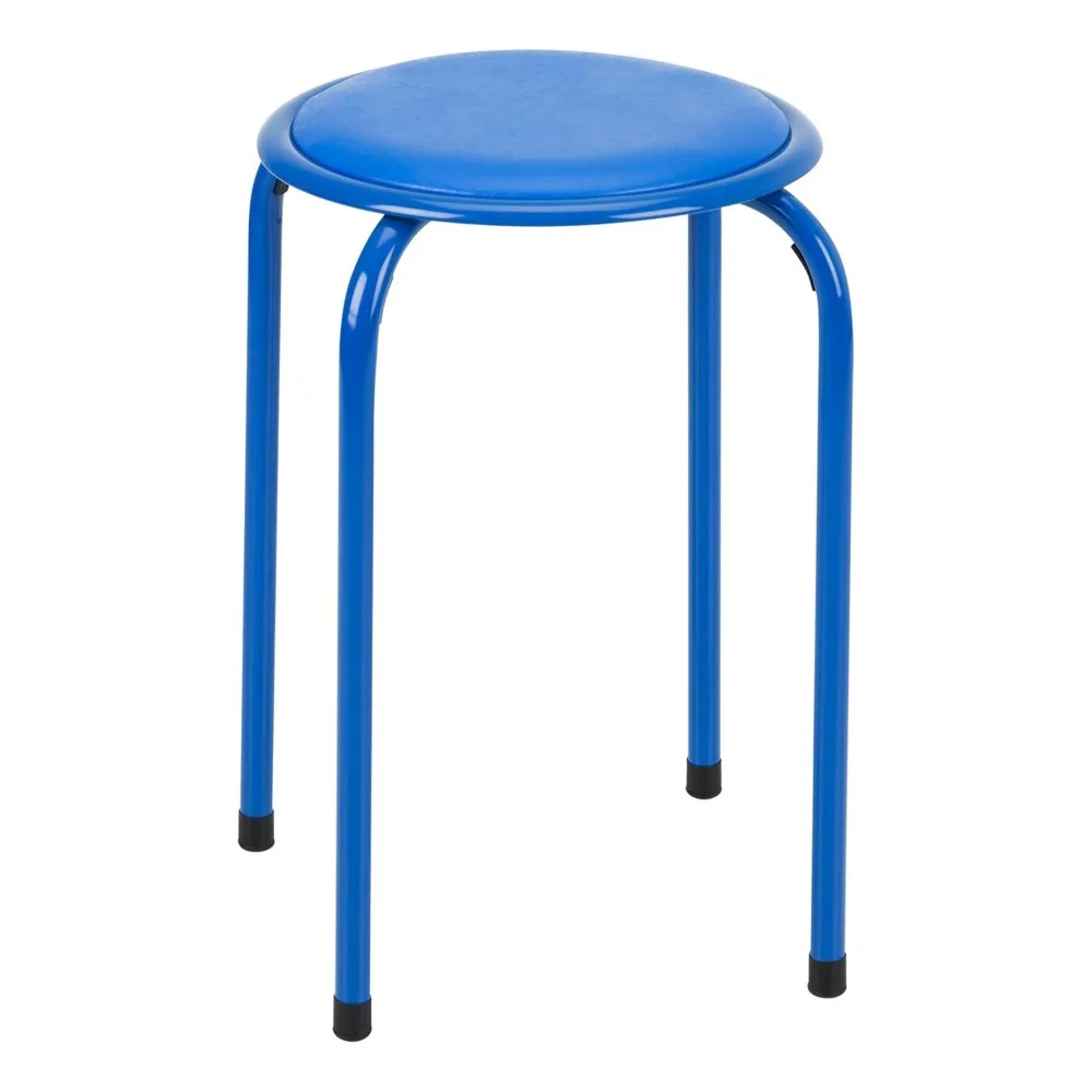 Stacking Stools with Padded Seats for Kids and Adults, 17" Standard Height Portable Nesting Padded Classroom Stools