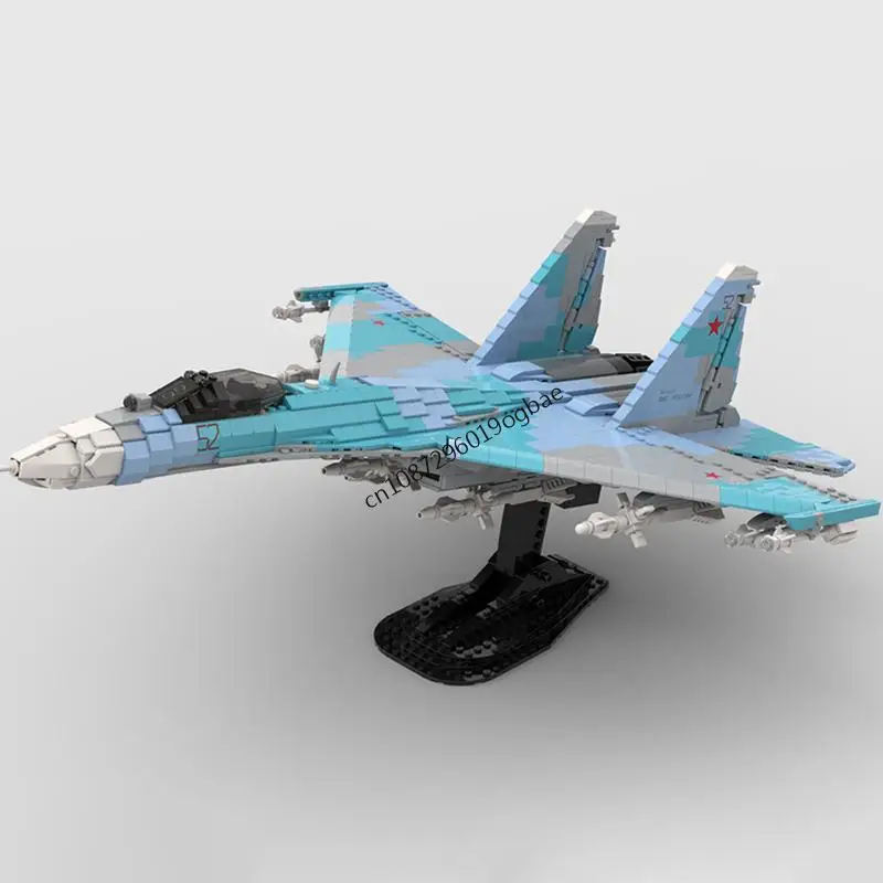 2006PCS WW2 Militaire MOC schaal 1:35 Su-27 Flanker vliegtuigen model DIY creatieve ideeën Gevechtsvliegtuig Montage Puzzel ChildToy Gift