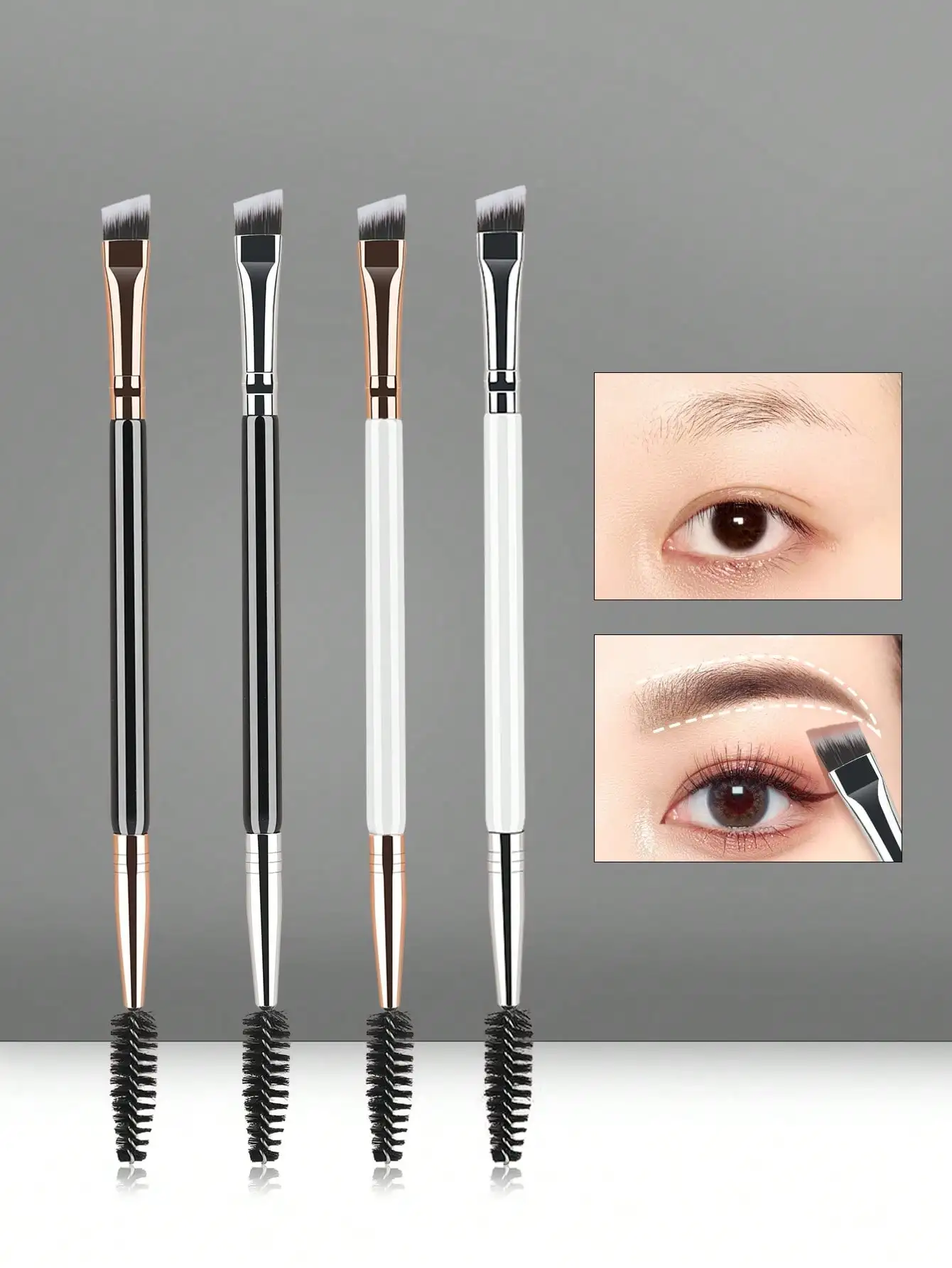 1 Pcs Travel Makeup Brush Set With Built‑in Mirror Portable Cosmetic Brushes Kit For Eyeshadow Blush Foundation