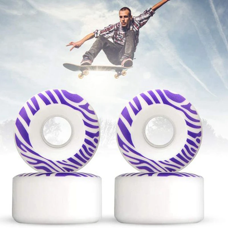 4 buah roda Skateboard elastis PU Double Warped Skateboard roda sikat roda seluncur jalan 55X32mm