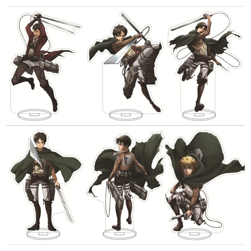 

HOT Anime Attack on Titan Acrylic Stand Cosplay Eren Jaeger Action Figures Cartoon Desk Model Plate Toys Room Decoration Gift