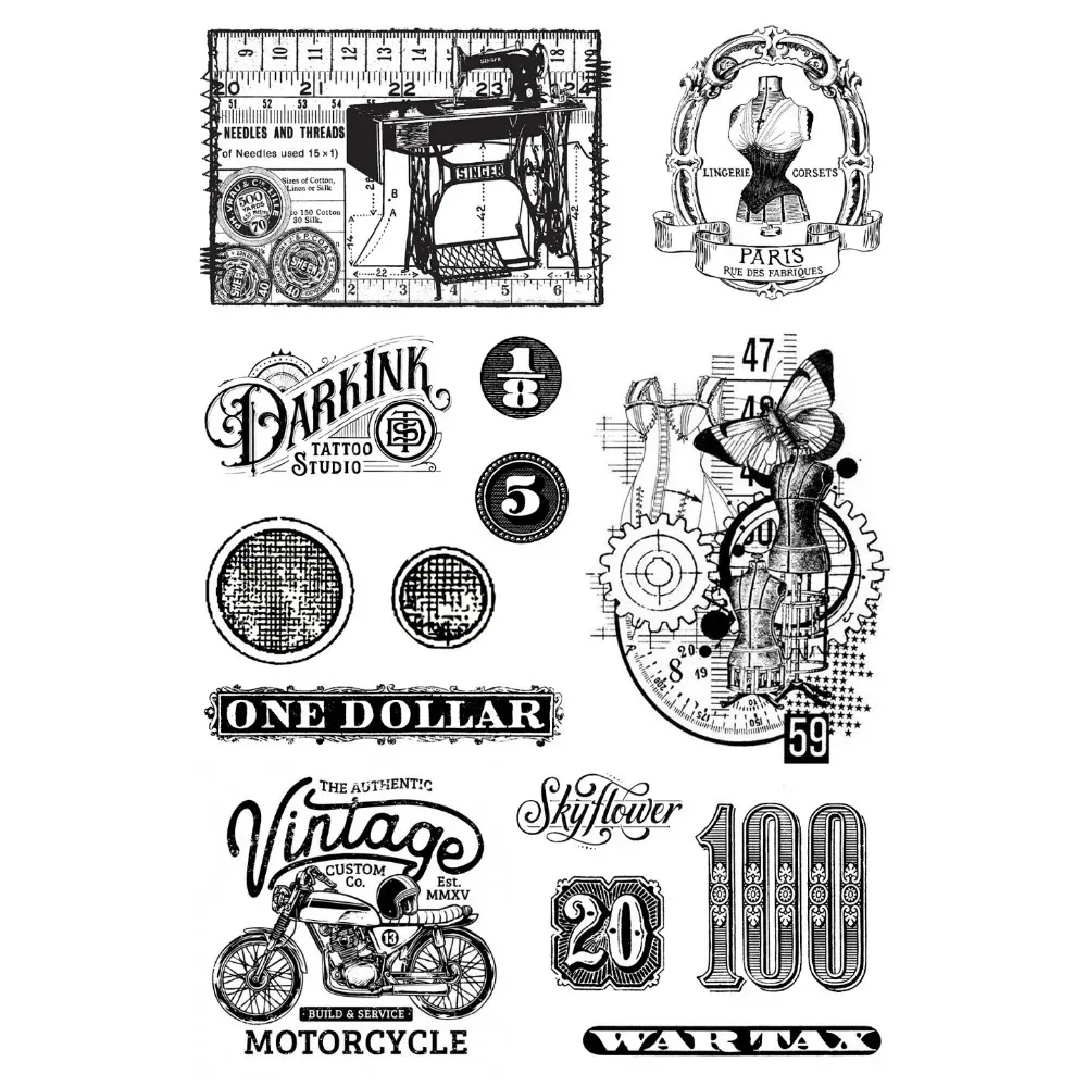 خمر مجلة نمط واضح Stamps Diy بها بنفسك بطاقة صنع سكرابوكينغ الزهور سيليكون واضح ختم الديكور غير المرغوب فيه مجلة ديكو الختم