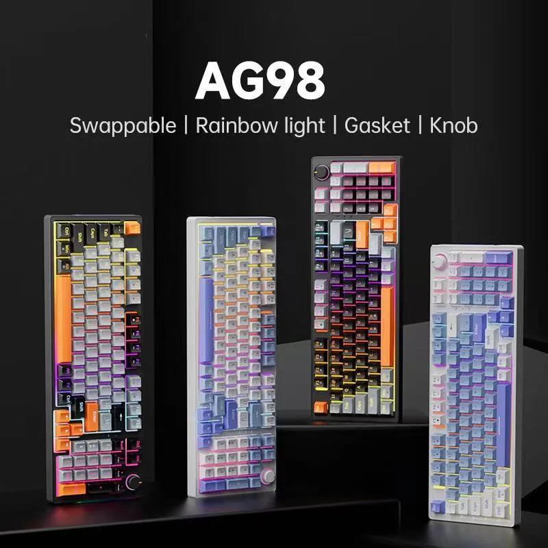 AG98/AG68 mechanical keyboard Gasket structure mixed light full key hot plug game computer peripheral esports wired keyboard