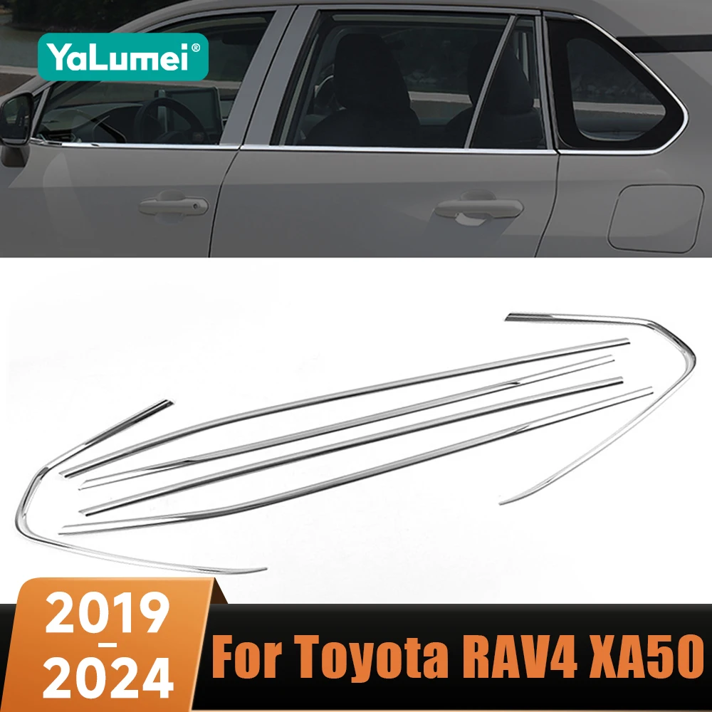 

Car Window Decoration Strip Body Scratch Protection Trims Accessories For Toyota RAV4 XA50 2019 2020 2021 2022 2023 2024 Hybrid
