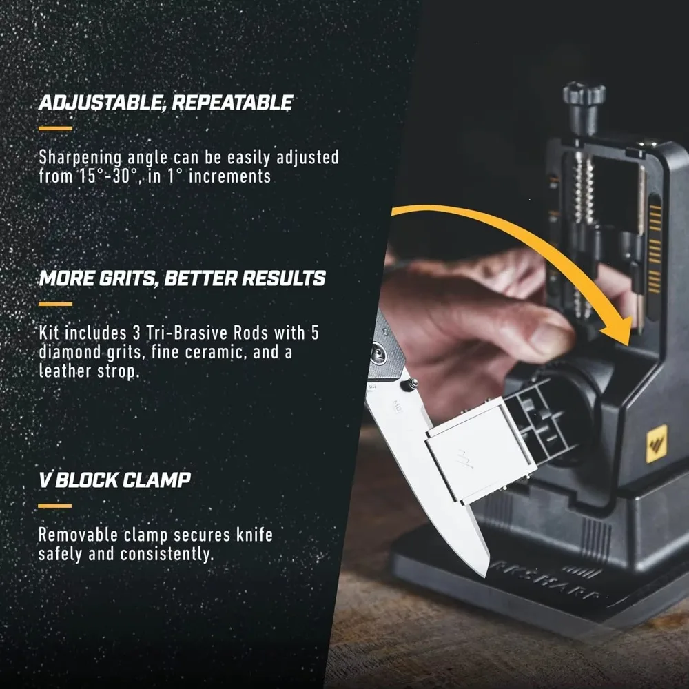 الأثاث. مبراة سكاكين النخبة ذات الدقة السوداء، للصيد، مسننة وسكاكين المطبخ، سريعة وسهلة، متينة للغاية #4