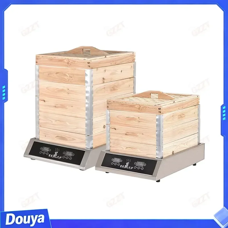 High Power Electric Bun Steamer Commercial 6kw 8kw Dumpling Baozi Stuffed Food Steamer Machine With Water Shortage Protection