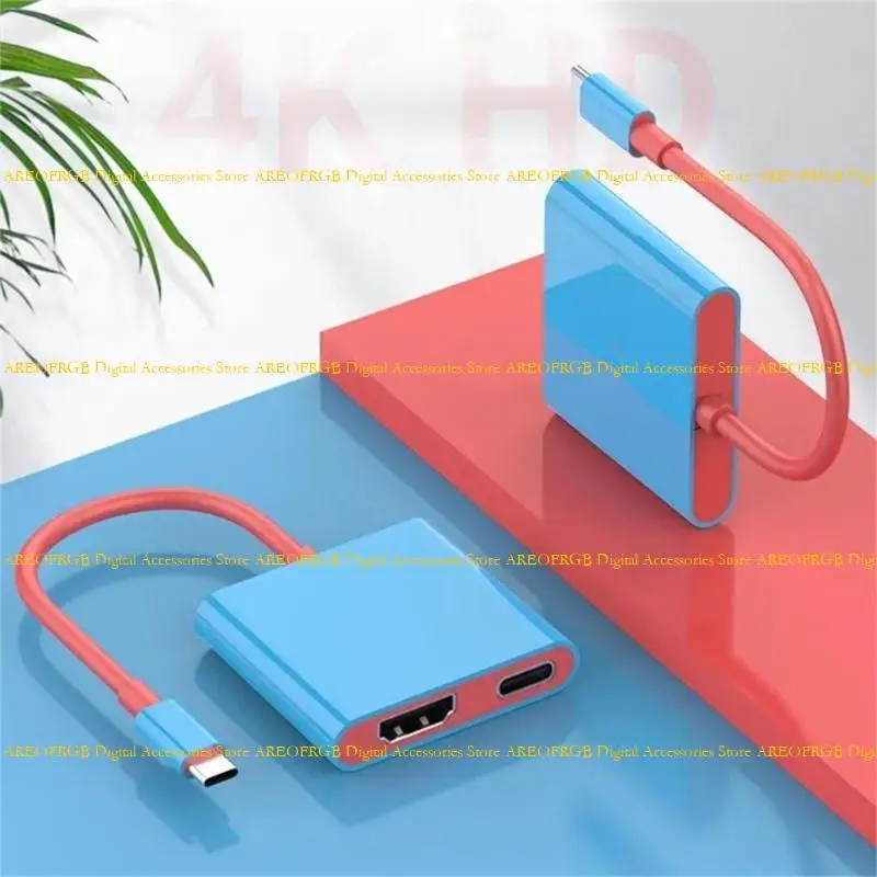 E21E Small USB C إلى محولات HDTV مريحة محطة الإرساء قاعدة 85 ملم كابل