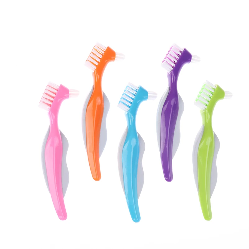 

Multi-Layered Bristles False Teeth Brush Denture Cleaning Brush Dual Heads Gum Cleaner For Men Women Oral Cleaning Tools
