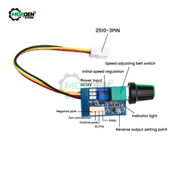 DC12V Manual Four-Wire PWM Fan Speed Motor Controller Board With Knob Switch Governor Module With 3Pin Connector Power Supply