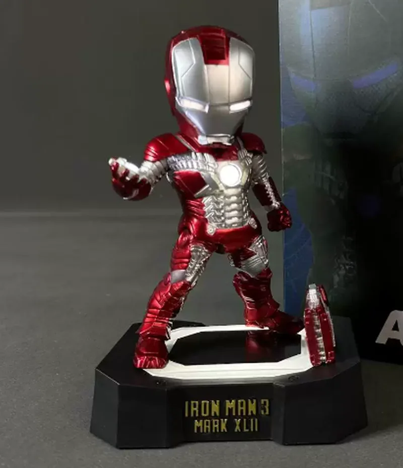 

Marvel Avengers Q-Version Iron Man Mk5 Voice Controlled Illuminated Model Desktop Figurine Car Desktop Ornament Birthday Gift