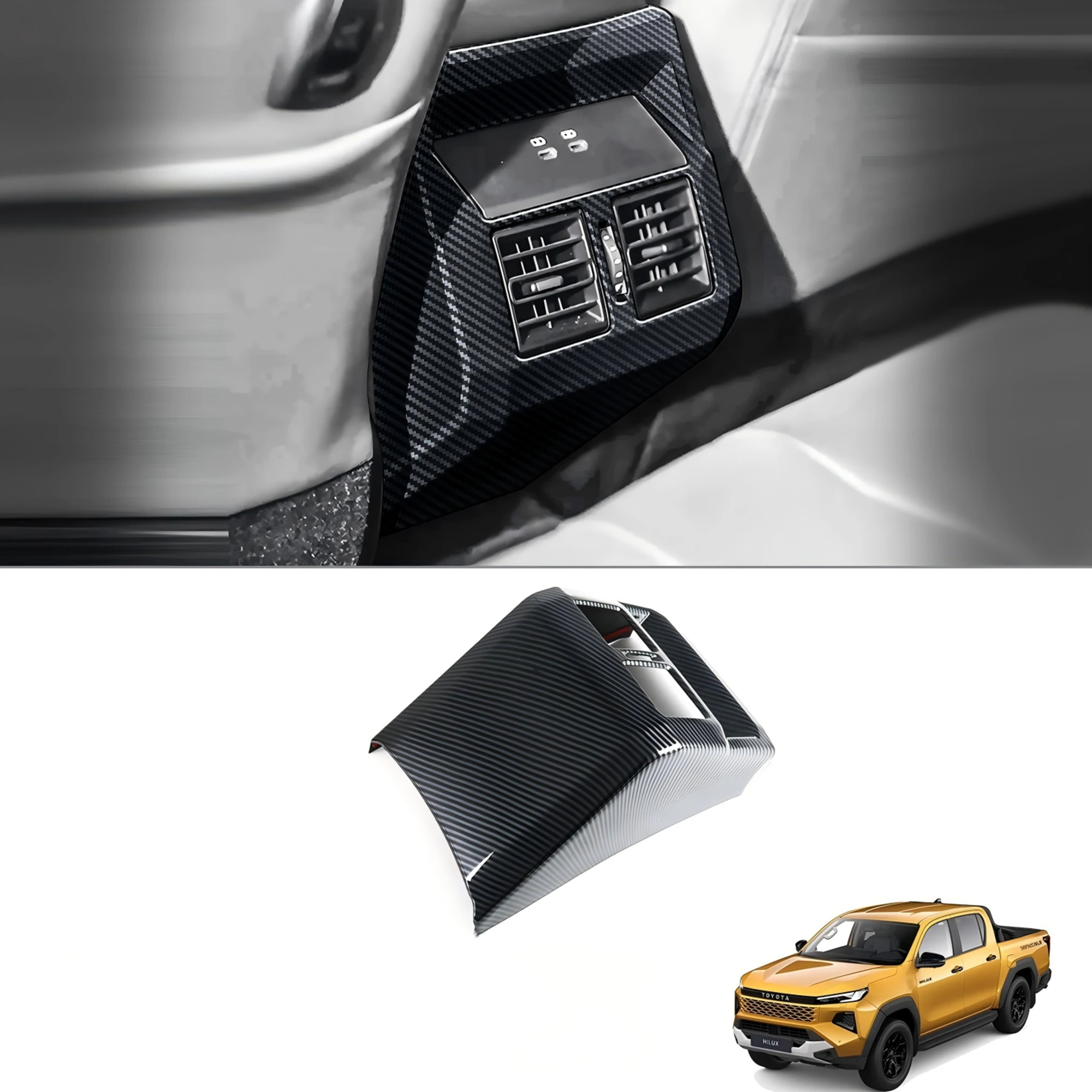 

for Toyota Hilux AN220 AN230 Fuel Version 2026 Car Accessories Car Accessories Rear AC Vent Kick Protector Cover Trim Sticker