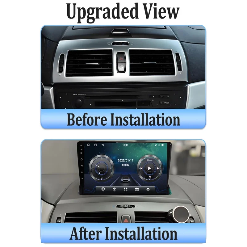 Autoradio Android Auto pour BMW X3 E83 2004 - 2012 GPS Navigation Carplay écran tactile Autoradio 8 Core DSP Bluetooth RDS