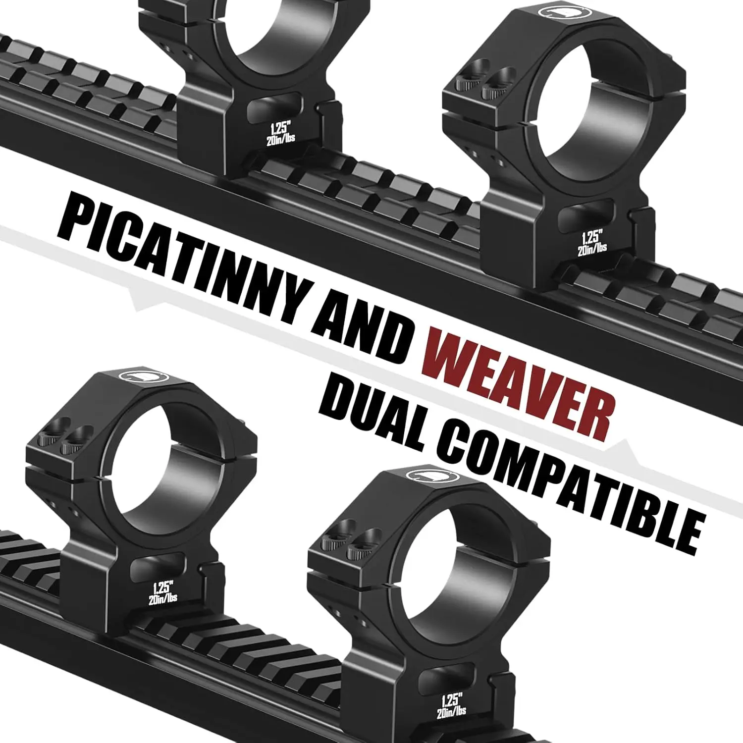 ديسكفري 6061 الألومنيوم العالمي نطاق جبل Picatinny ويفر المزدوج متوافق متعدد أنبوب 25.4 مللي متر/30 مللي متر/34 مللي متر 1.25in الارتفاع #6