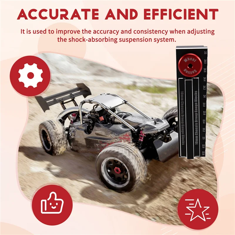 

RC Car Chassis Droop Gauge Measuring Tool Height Ruler Kit For 1/10 Scale RC Cars