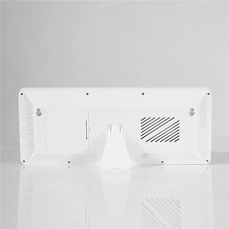 Relógio de parede digital lcd alimentado por bateria tela grande temperatura umidade relógio eletrônico data semana hora mudo relógio de mesa