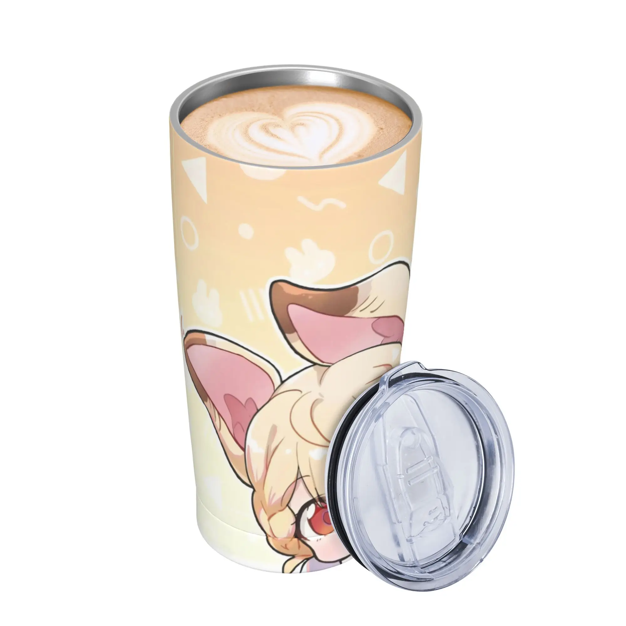 Trickcal C-Chibi Go Games Insulated Tumbler with Lid  Stainless Steel Coffee Mugs Office Home Car Bottle Cup 20oz
