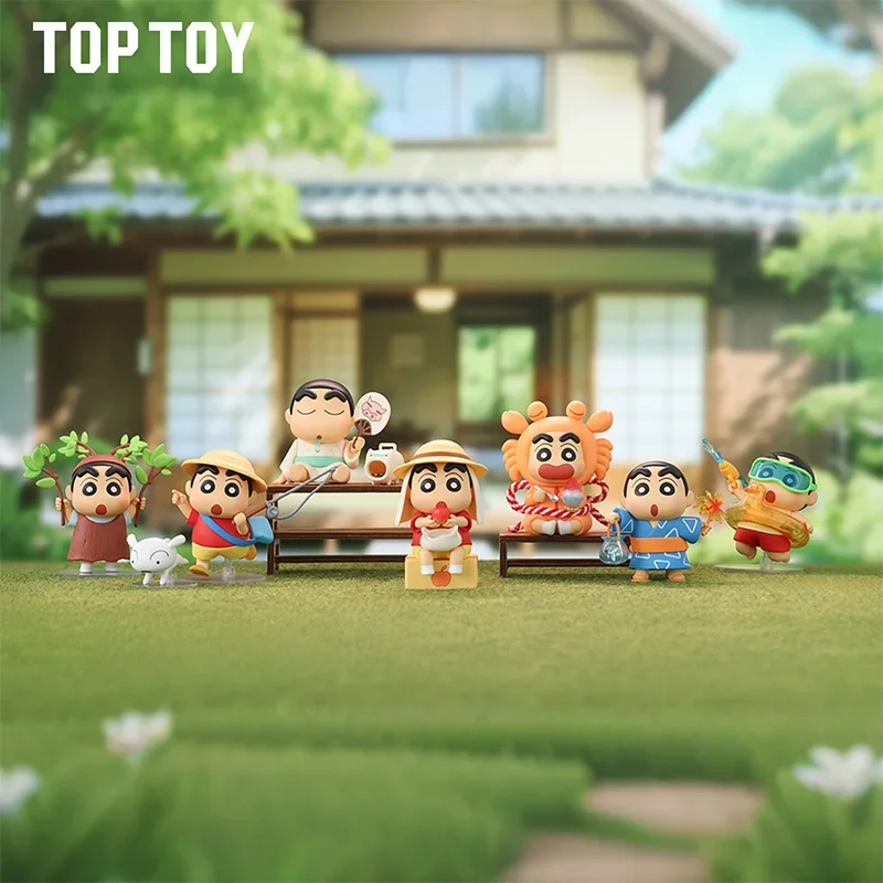 

TOPTOY Crayon Shin-chan Summer Playtime Series Blind Box Toys Kawaii Anime Action Figure Surprise Mystery Box Dolls Gift