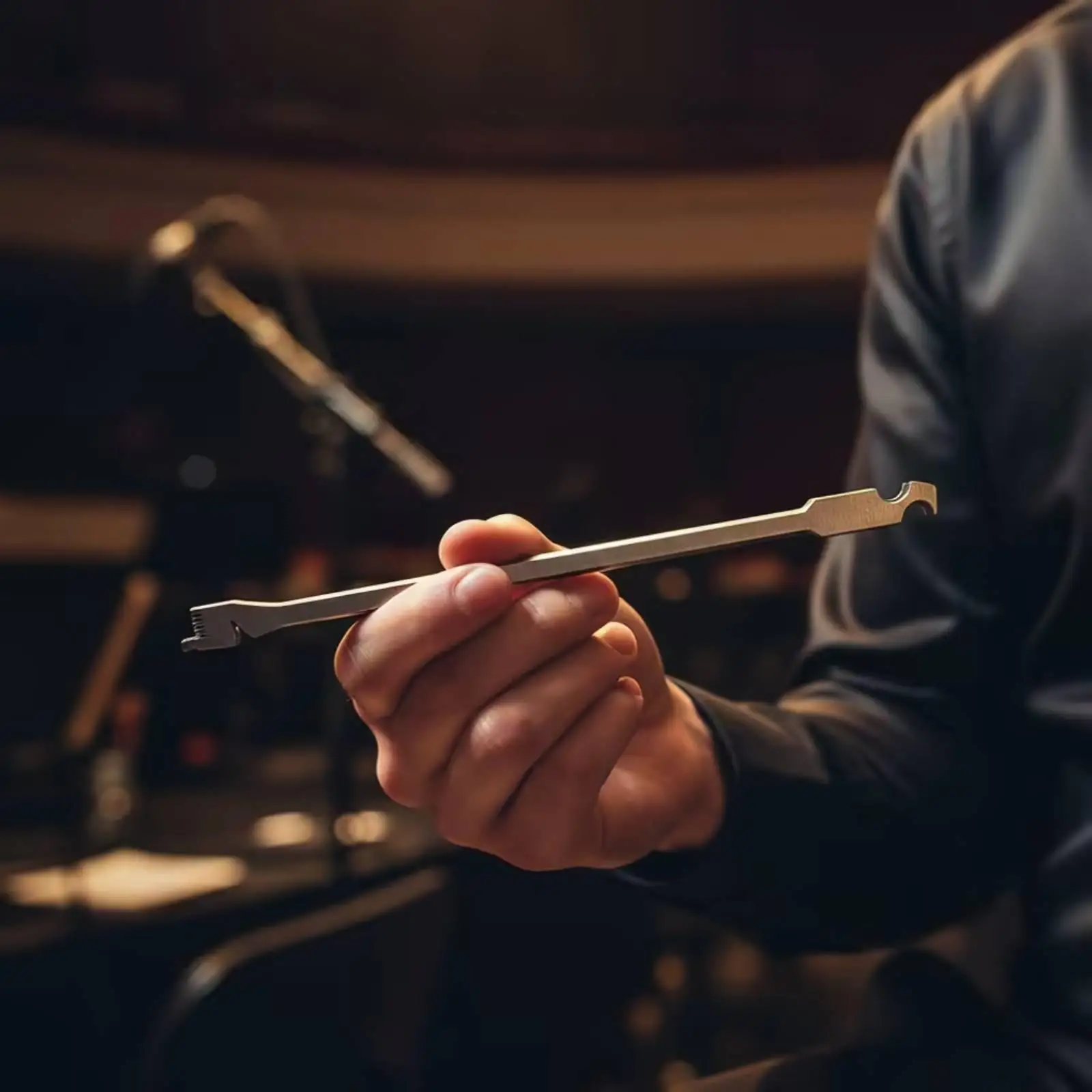 

Dulcimer Tuning Wrench Universal Stainless Steel Musical Tool with Compact Case for String Adjustment and Care