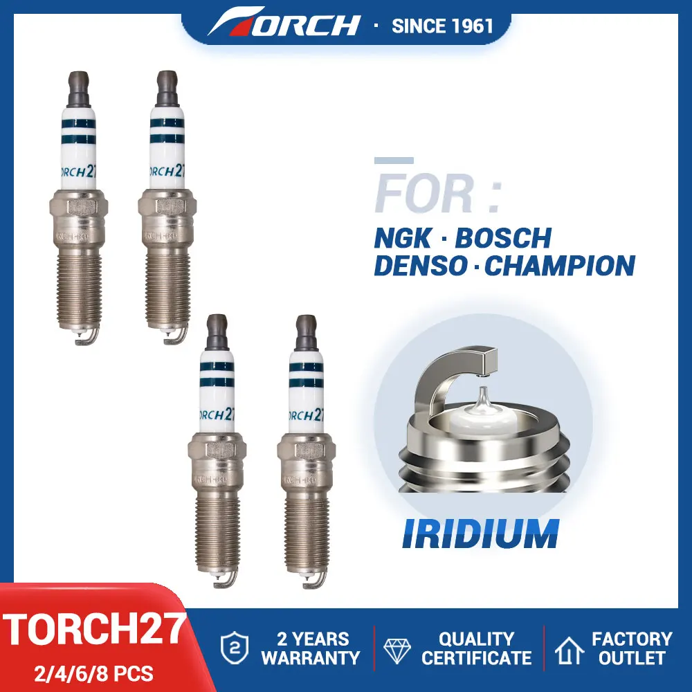 2-8PCS Iridium Candles TORCH27 QH6RTIP-9 Replace for LTR6BI-9 ILTR6M9G SP-535 CYFS12Y1 5211024 CM5G-12405-BA 41-125 12647827