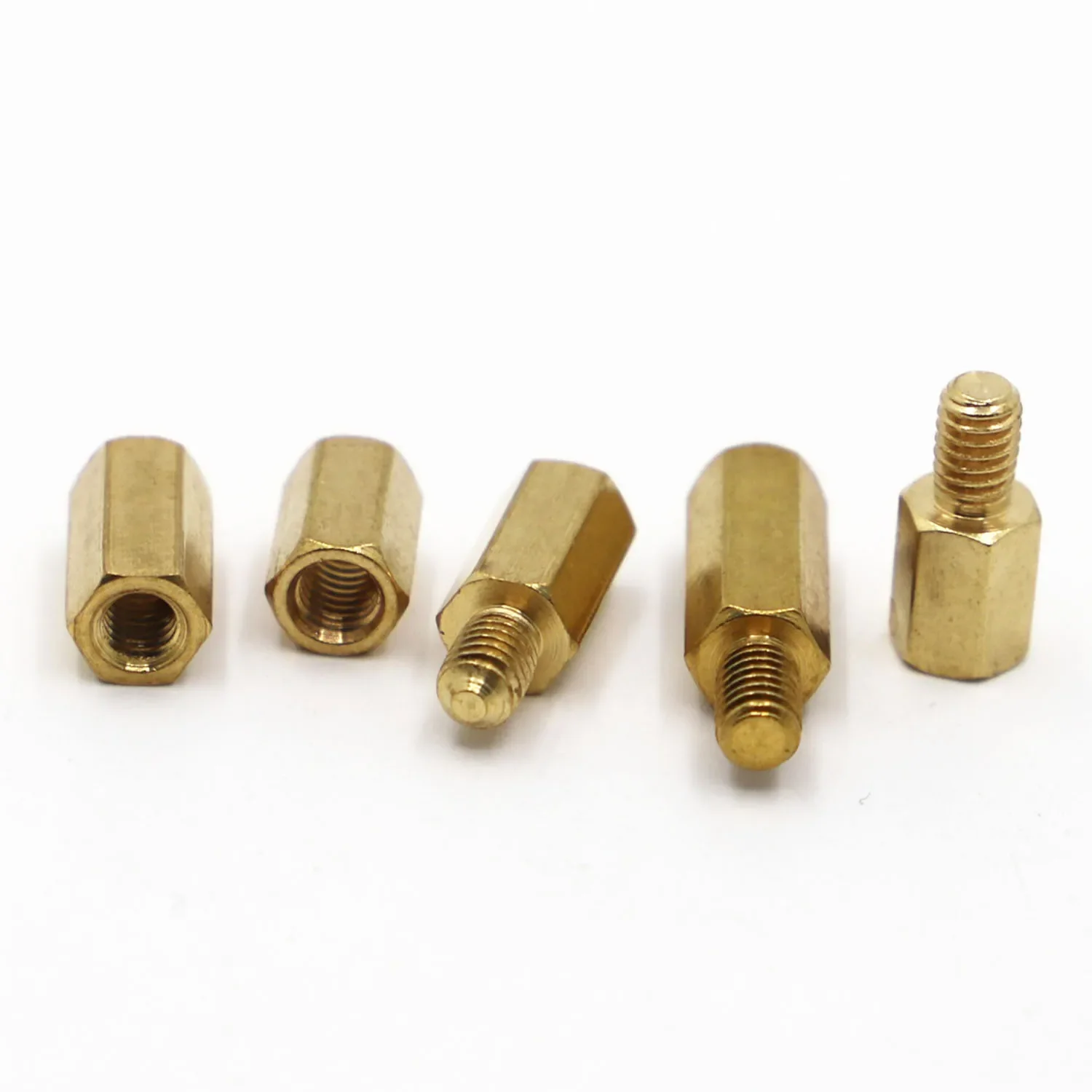 10pcs M2 M2.5 M3 M4 Solid Copper Brass Hexagon Standoff Hex Pillar M-F F-F Male-Female Female Spacer for PCB Board Motherboard