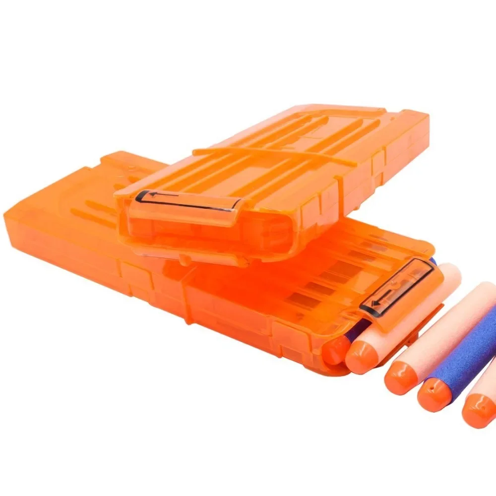 4 szt. 12 magazynków z klipsem do ponownego nalożenia okrągłe rzutki wymiana plastikowych magazynków pistolet zabawkowy miękki klips na pocisk pomarańczowy dla Nerf n-strike Elite