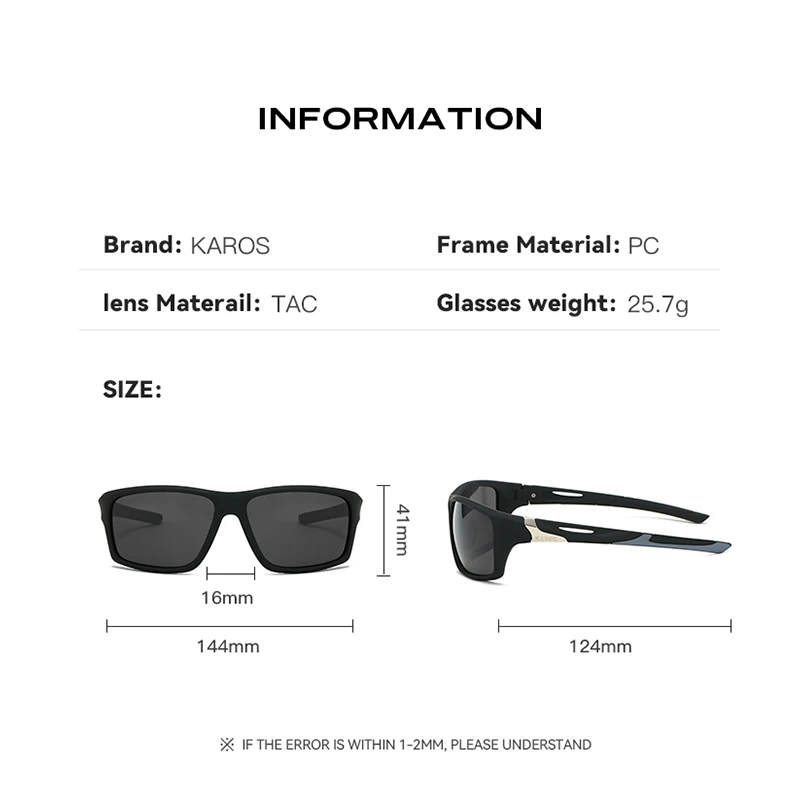 KAROS Polarized Sunglasses Men Women Outdoor Sports Windproof Goggles Bike Cycling Running Driving Fishing Sun Glasses YZ2012