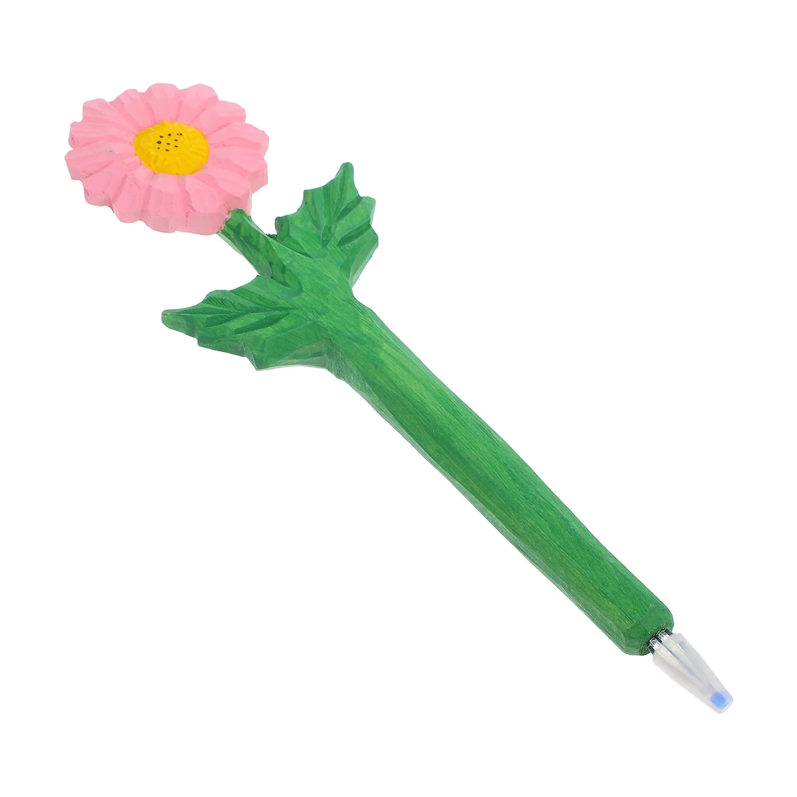

Vintage Wooden Sunflower Pen Smooth Writing Decorative Engraved Pen for Journaling Office Creative Stationery for Women