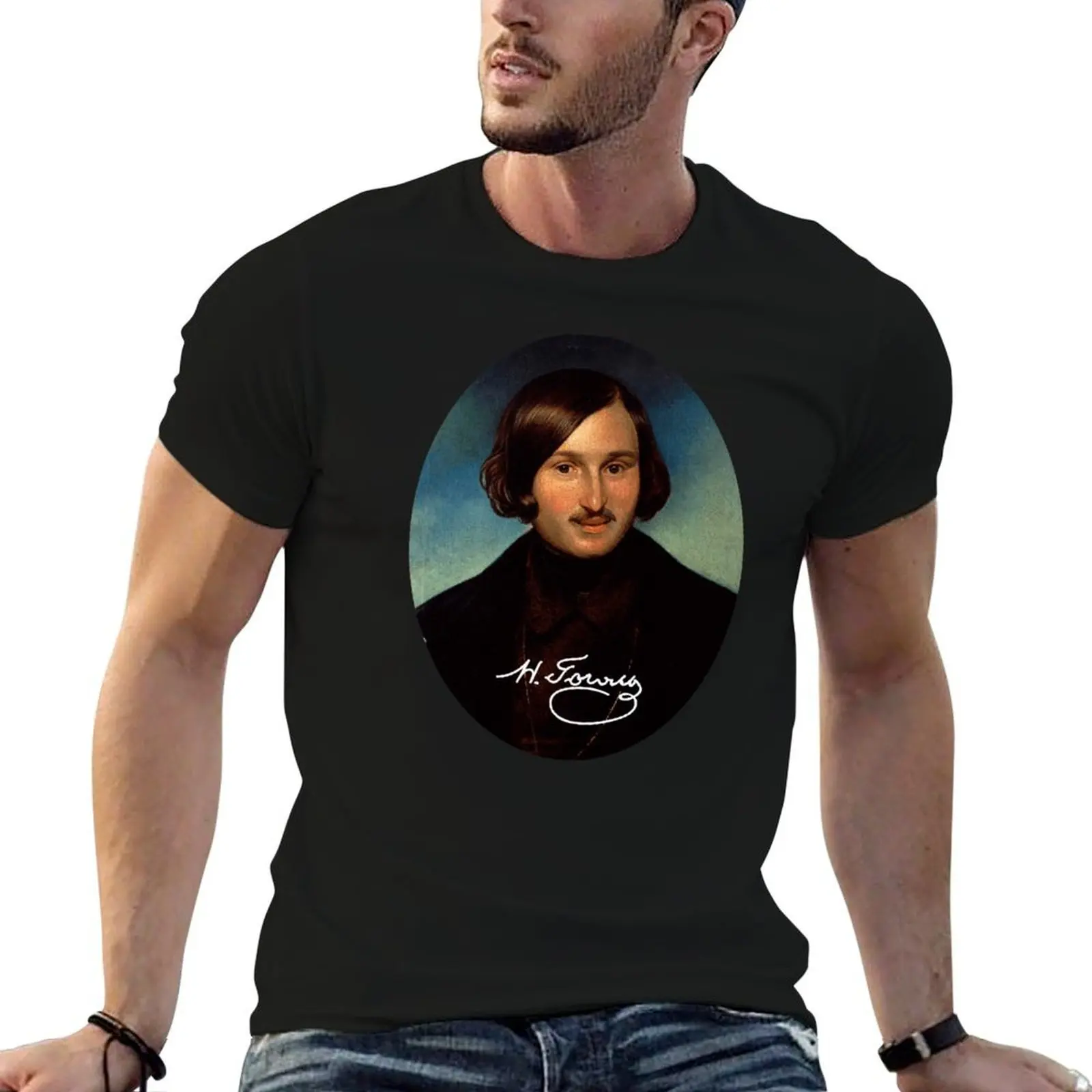 

Nikolai Vasilievich Gogol With Signature T-Shirt t shirt man cotton t shirts designer T-Shirt