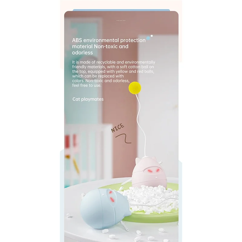 

ABVG-Funny Cat Toy Tumbler Toys Interactive Cat Teaser Toy Pet Toys With Rotating And Stumble Smart Companion Toy For Cats