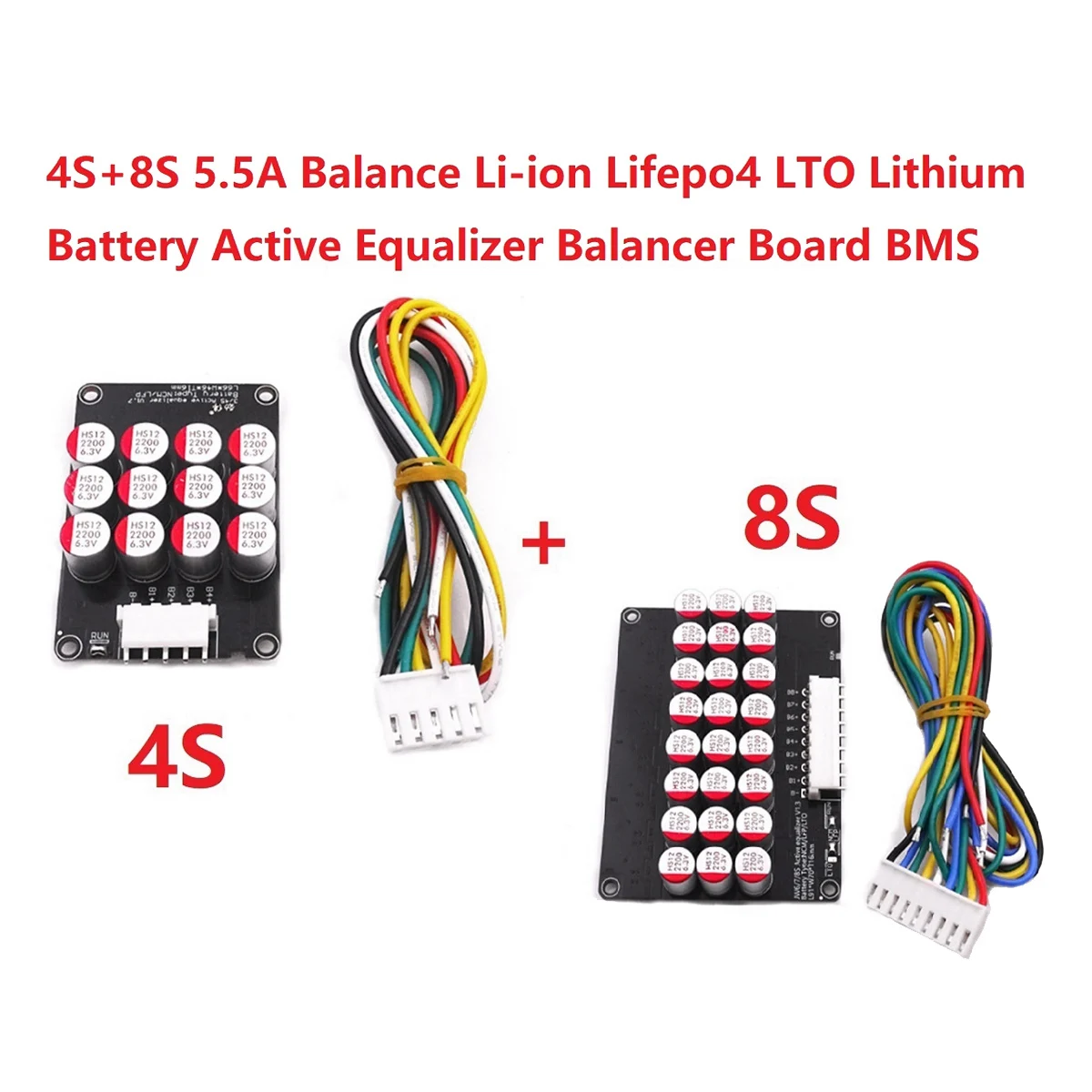 4S+8S 5A Whole Group Balancer Active BMS Board Lithium Li-Ion Lifepo4 Battery Equalizer Energy Transfer Capacitor (2Pcs)