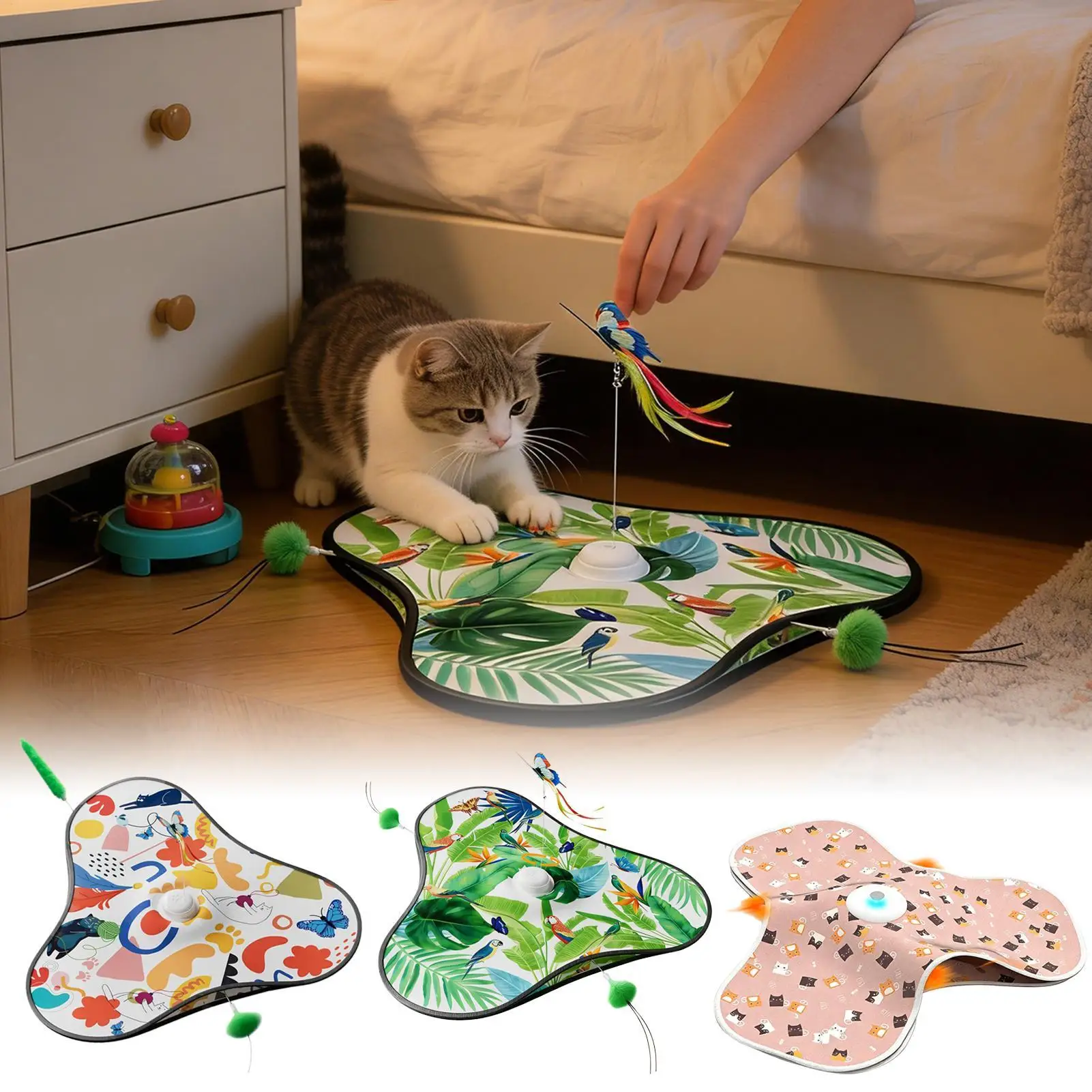 

Electronic Cat Toys Quiet Exercise Game With Moving Concealed Teasers Rechargeable Stimulating Cat Toys For Apartment Corner