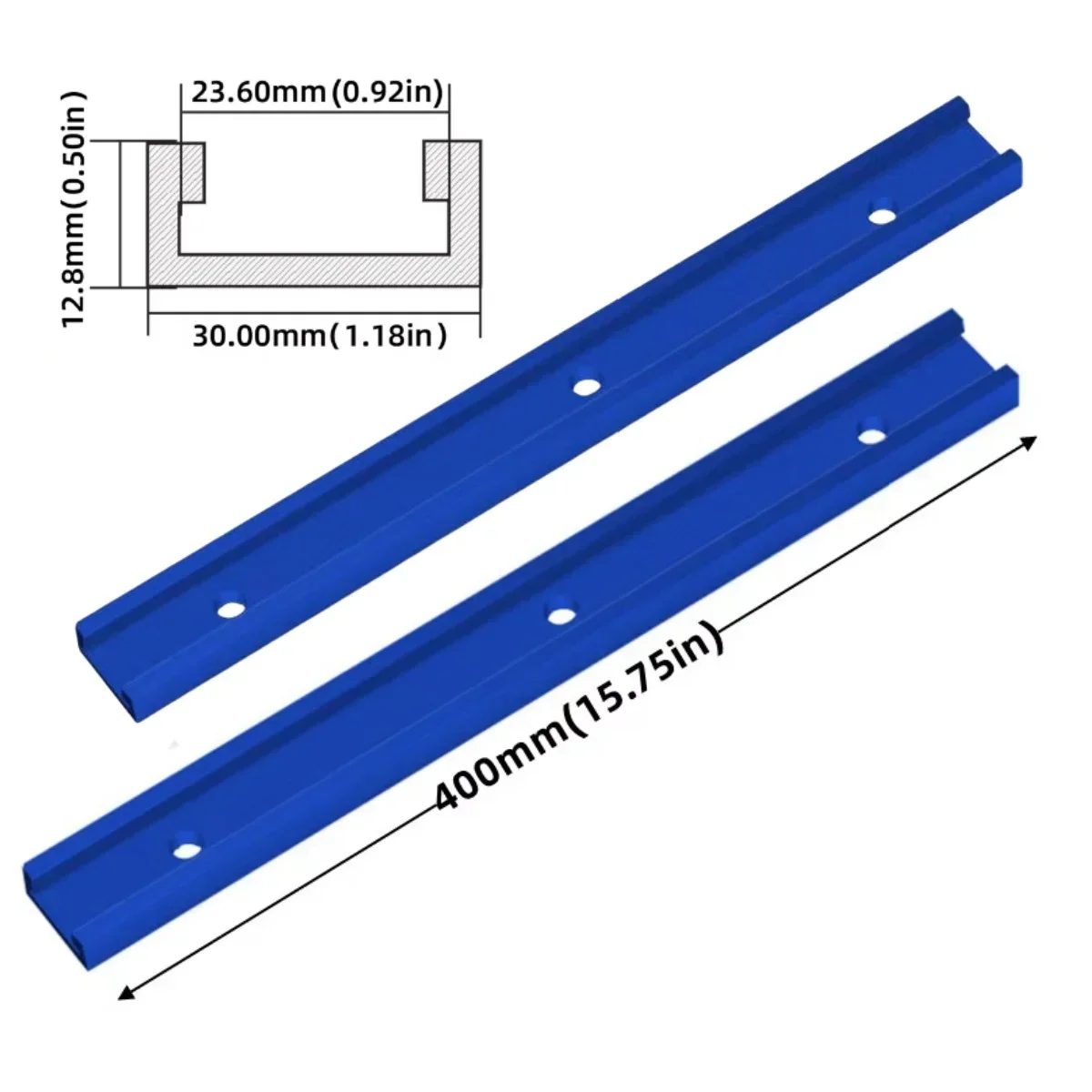 2er-Pack Holzbearbeitungs-T-Schienen, Hochbelastbare Aluminium-Gehrungsschienen für Frästische, Sägeleisten, Vorrichtungen und Klemmsysteme – Detail 13
