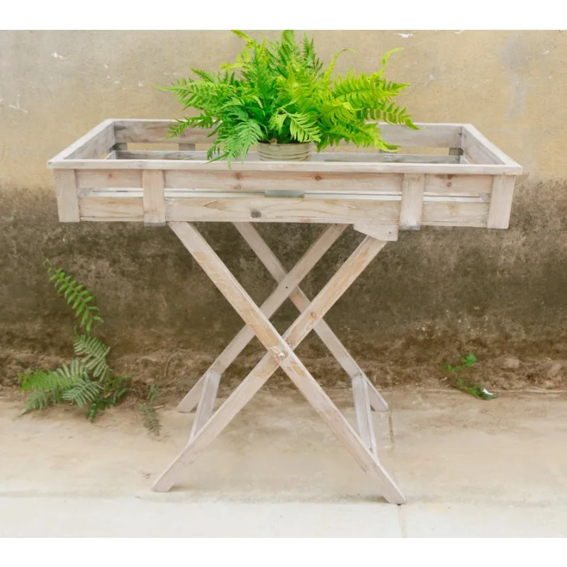 Solid wood flower stand flower table flower table worktable operation table grocery garden balcony decoration display storage
