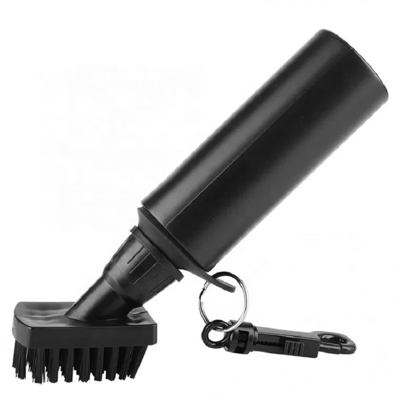 Golf Club Cleaner Tool Accessories Black Plastic Golf Club Cleaning Brush With Water Spray Bottle Water Storage