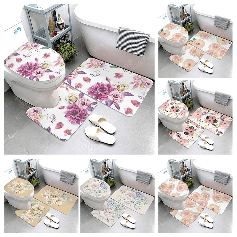 Anti-slip Bath Mat Bathroom Small Rug Shower Mat Decorative Absorbent Foot Mat Entrance Bathtub toilet rug Morandi Nordic letter